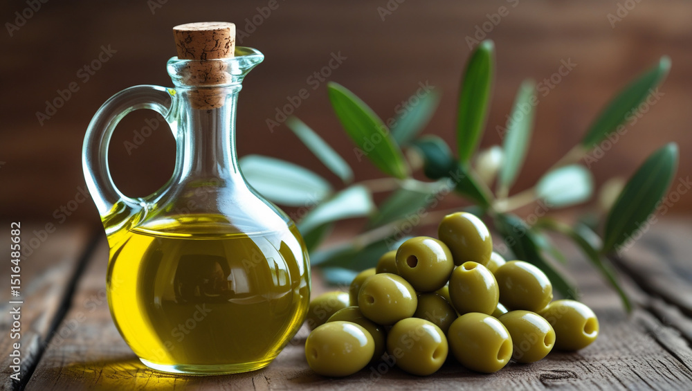 Olive oil with olives Olive oil with olives
