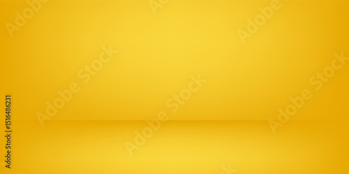 Studio backgrounds. yellow walls for photography space vector simple set with bright gradient spotlight