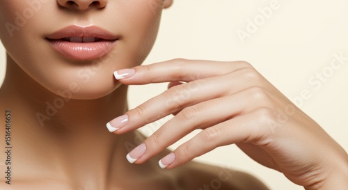 A woman applying nail polish to her nail, a fashion concept used