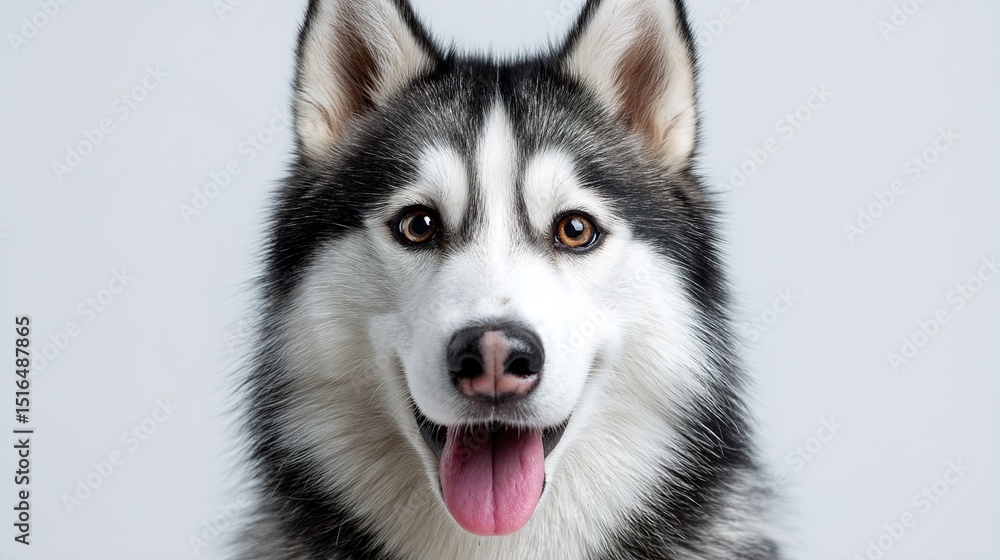 Cute Husky Portrait Pure White Backdrop Adorable Siberian Dog Front View Charming Husky Face Gentle Canine Expression Fluffy Husky Isolated Image
Cute Husky Portrait Pure White Backdrop Adorable Siberian Dog Front View Charming Husky Face Gentle Canine Expression Fluffy Husky Isolated Image