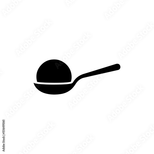 Spoon ice creame  silhouette icon vector flat design.