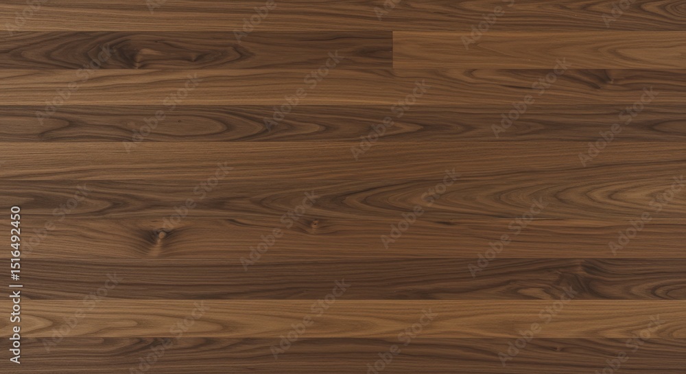 Obraz premium Natural wood flooring with rich grain and deep brown tones, creating a warm texture