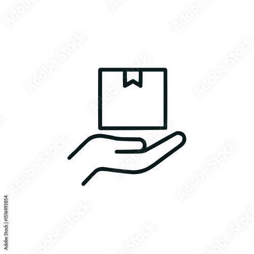Minimal hand holding a box — contactless delivery.
