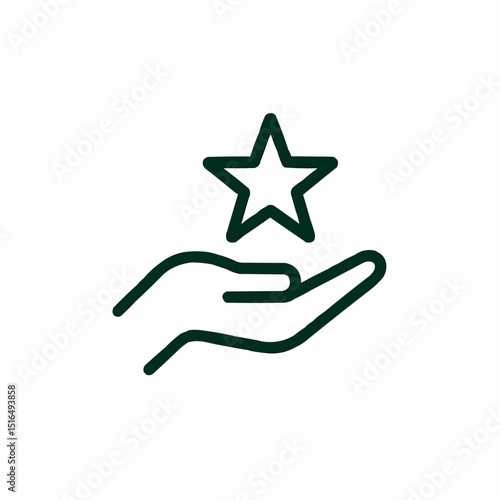 Minimal hand holding a star — manual feedback.