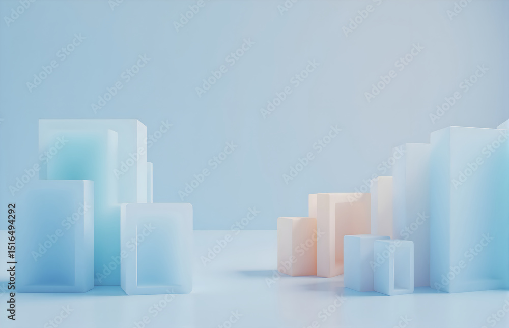 Gradient - Colored Geometric Solids Composition Gradient - Colored Geometric Solids Composition