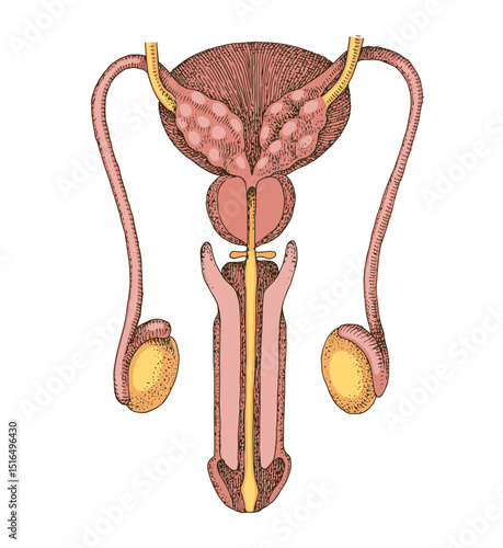 Male reproductive system illustration vector