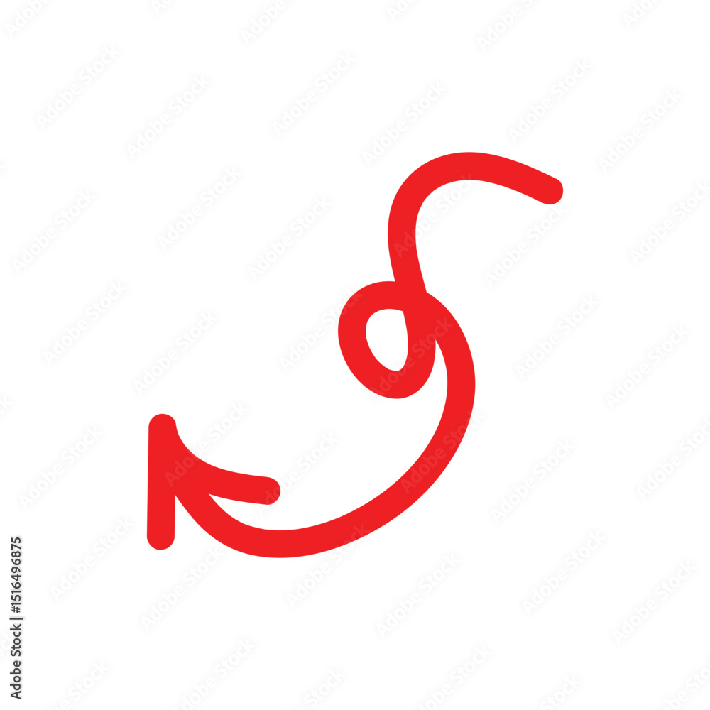 Obraz premium Abstract Red Arrow with Loop