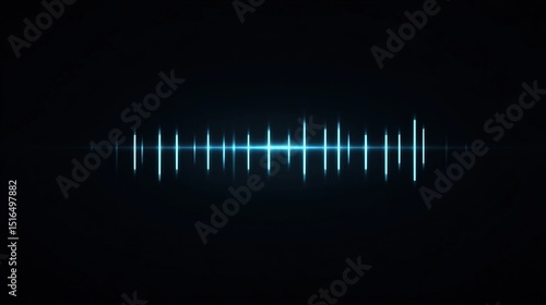 Azure Soundscape: AI Creating a Calming ASMR Experience Faint Blue Tones of Digital Sound Generation
