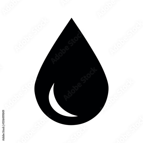 Water Drop Splash Black Vector Silhouette