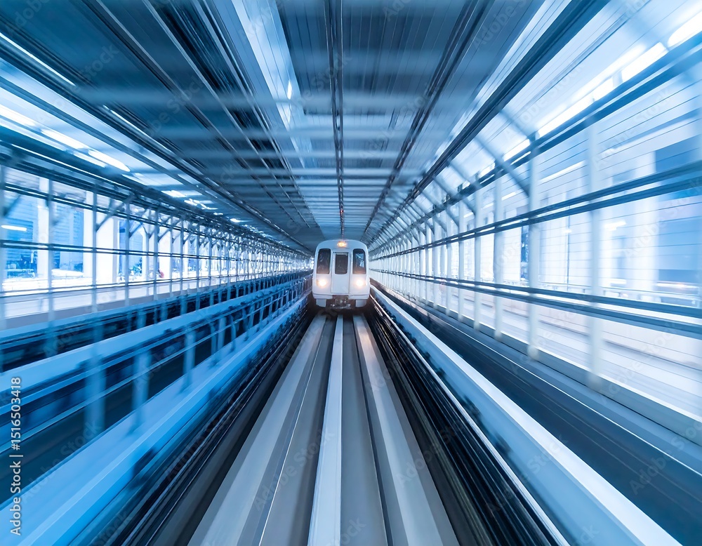 Obraz premium Modern train tunnel