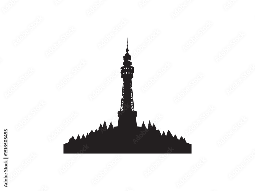 Obraz premium Castle Tower Silhouette Vector