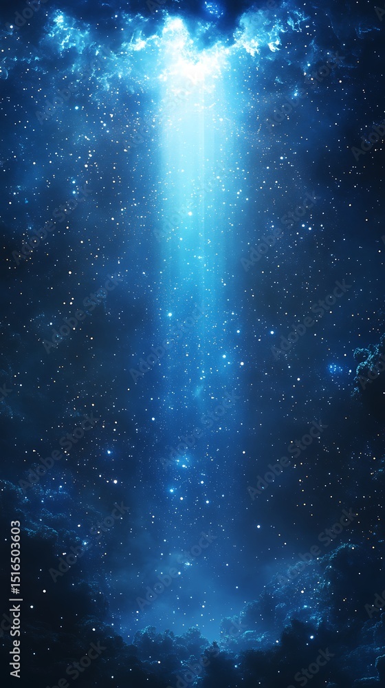 Naklejka premium Ethereal celestial radiance: A captivating display of cosmic light and shadow