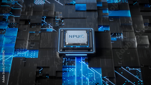 Aesthetic and Functional Visualization of an NPU Chip in a Technological Landscape