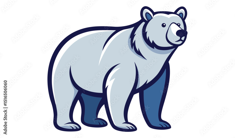 Fototapeta premium Polar bear illustration isolated on white background
