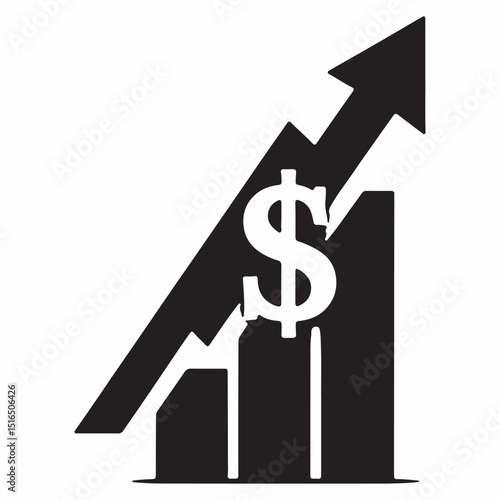 Dollar rate increase icon. Vector illustration EPS 10