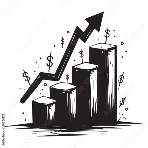 Dollar rate increase icon. Vector illustration EPS 10
