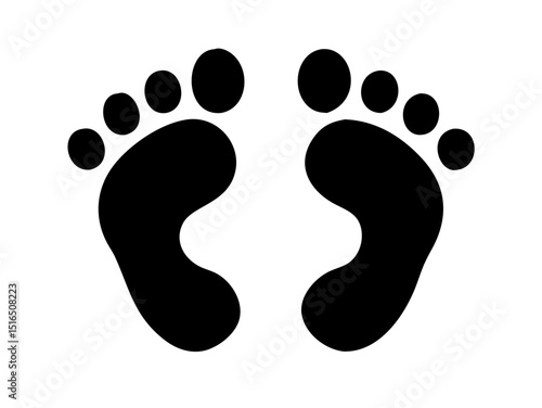 Baby footprints icon, Footprints icon, Vector illustration design 