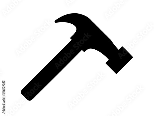 Hammer icon. Hammer black silhouette vector icon. Hammer black and white flat vector icon design. Hammer isolated object on a white background 