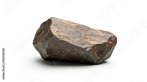 Foto A sizable, rough stone on a white background.