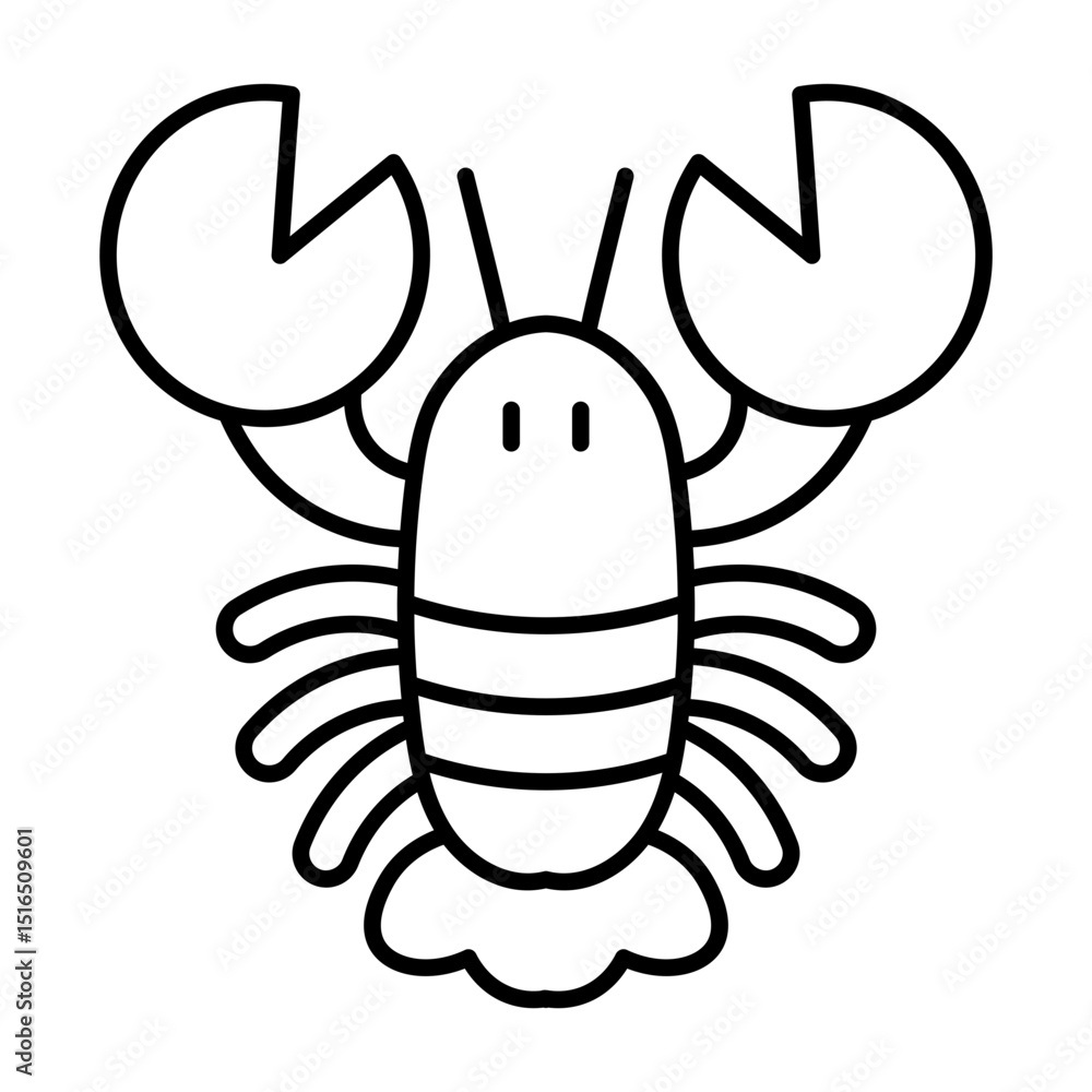 Naklejka premium Lobster line icon