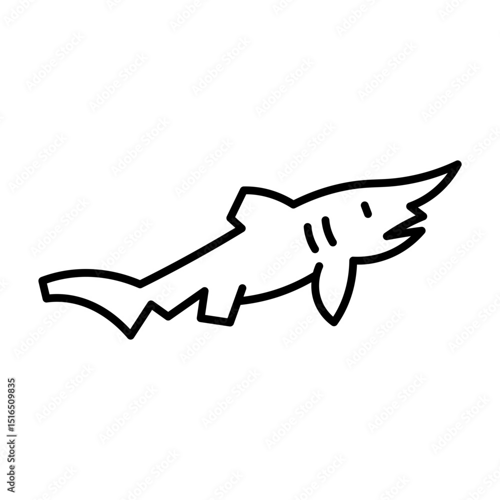 Fototapeta premium Goblin Shark line icon