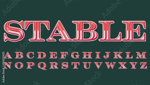 Western style red 3d isolated letters