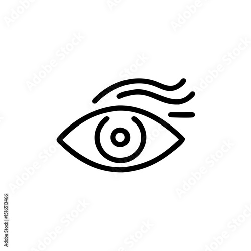 Simple line art illustration of an eye irritation from hot wind