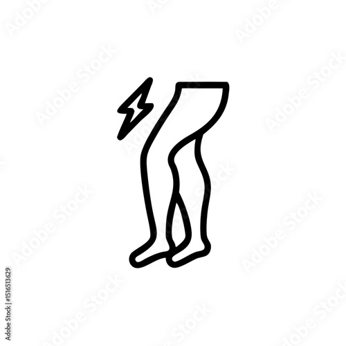 heat cramps leg muscle with alert icon