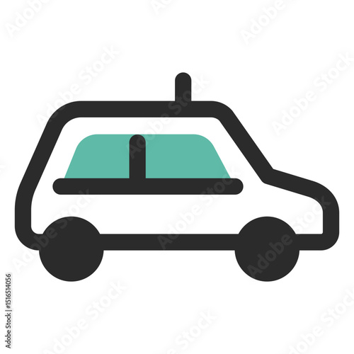 Taxi colored stroke icon