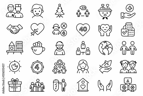 High quality line icons depicting children childcare and kids rights perfect for websites apps and educational materials