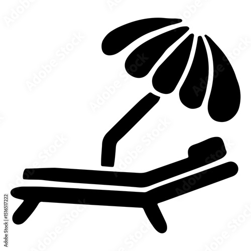 Deckchair and umbrella icon