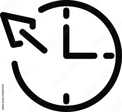 Turn back time icon showing a clock with a counter-clockwise arrow for history or undo