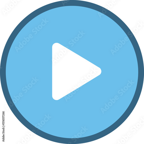 Simple play button icon with a white triangle inside a light blue circle