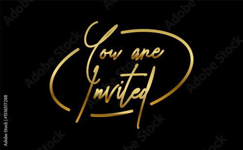 you are invited gold elegant design for invitation card