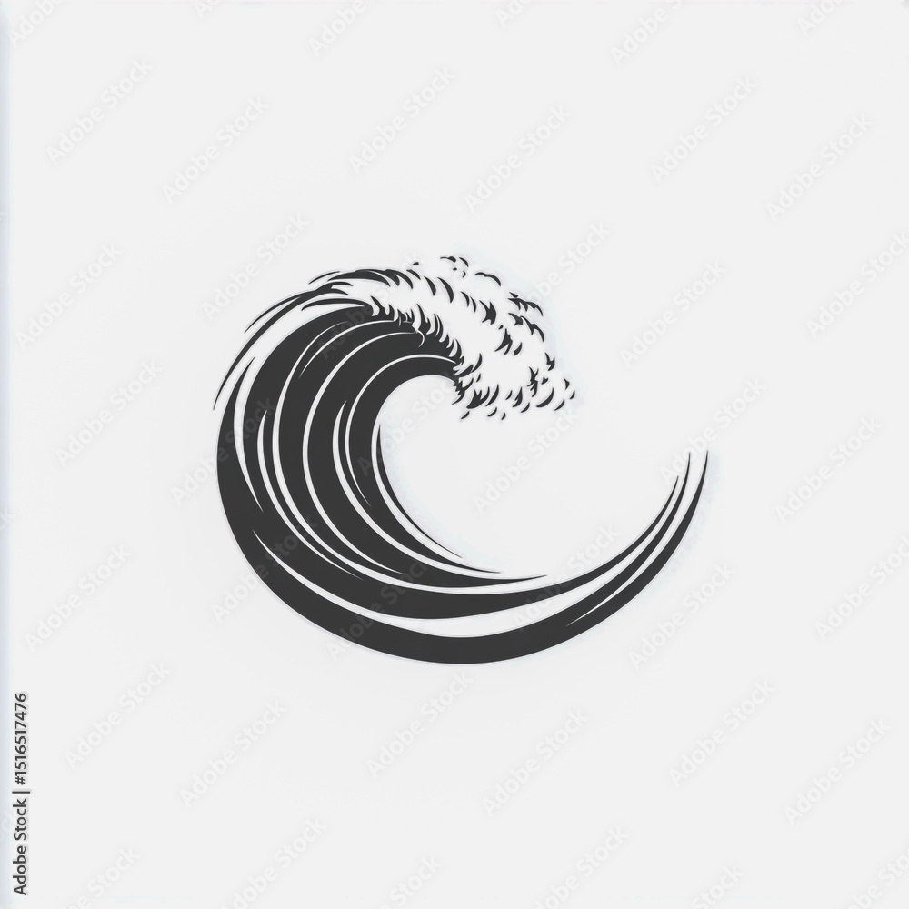 Naklejka premium Wave Logo isolated on white background.