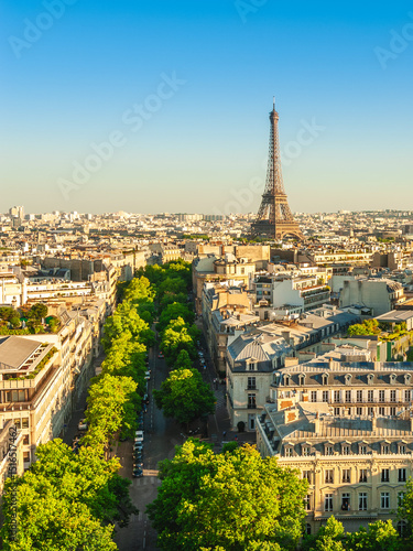 Eiffel Tower, a wrought iron lattice tower on the Champ de Mars in Paris, France