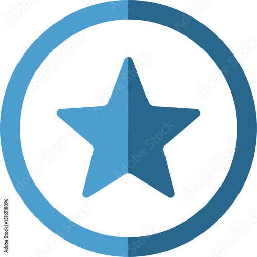 Blue star inside a circle icon for favorites or ratings
