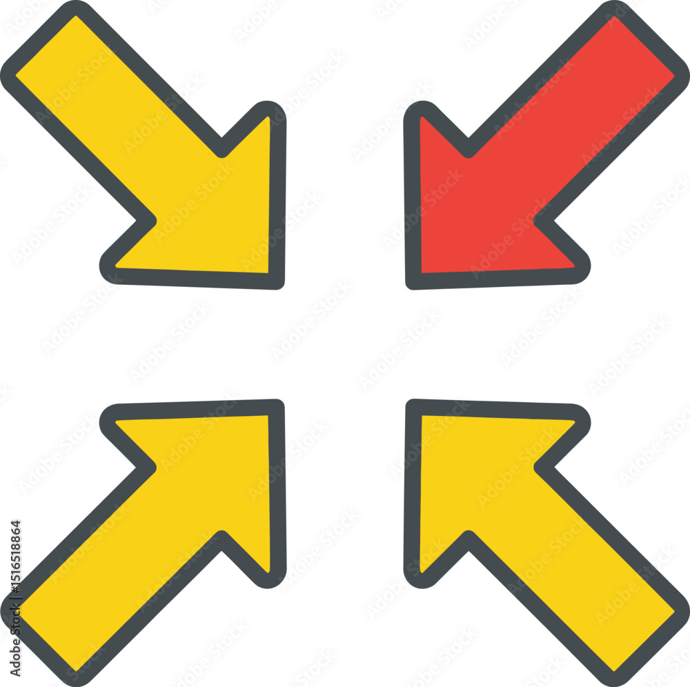 Arrows pointing inward icon, representing focus, minimize, or meeting point Arrows pointing inward icon, representing focus, minimize, or meeting point