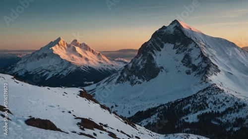 Snowy mountain peak