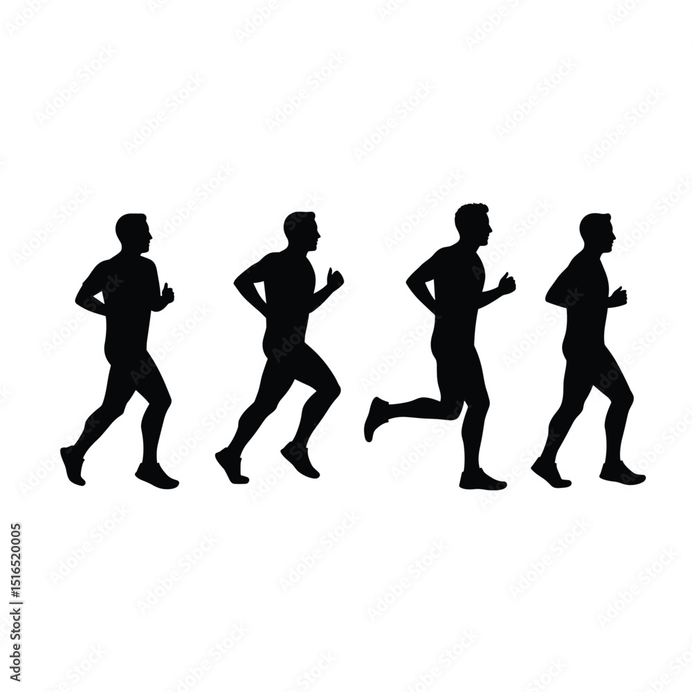 Marathon Runner Running Silhouette, Marathon run. Group of running people, men and women People running silhouette, Running exercise healthy lifestyle Marathon Runner Running Silhouette, Marathon run. Group of running people, men and women People running silhouette, Running exercise healthy lifestyle