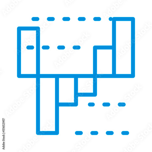 Trading Chart Blue Line Icon