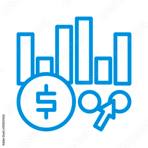 Resistance Level Blue Line Icon