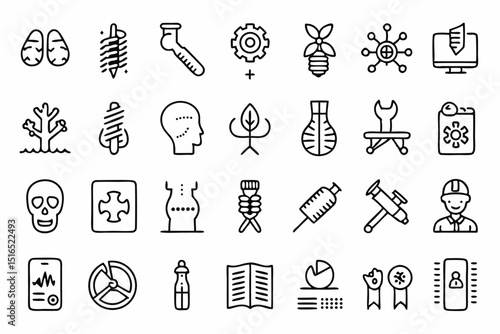 Single line icon depicting osteopathy and chiropractic therapy techniques