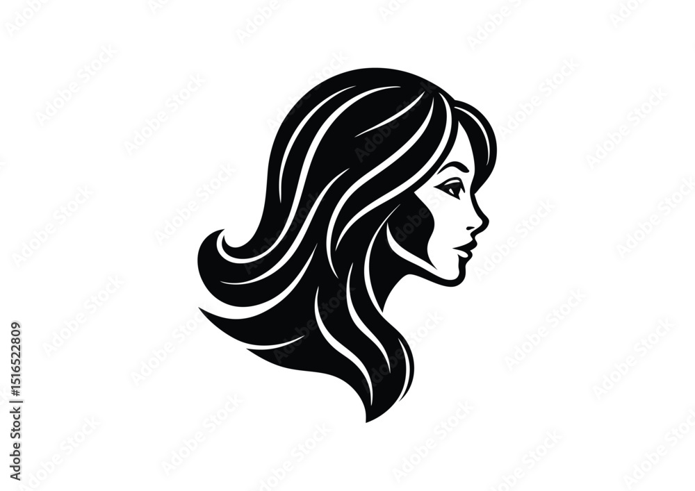 silhouette vector of woman head logo creative female face illustration simple style silhouette vector of woman head logo creative female face illustration simple style