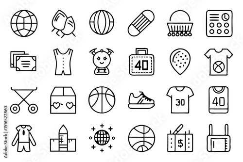 High quality line icons for sports apparel retail businesses