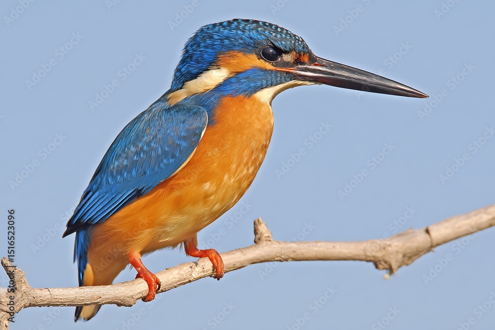 Obraz premium Common kingfisher perched on a branch