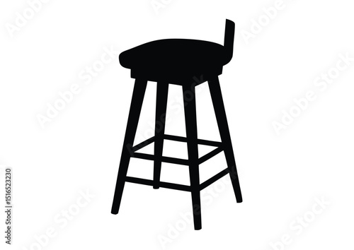 Bar stool silhouette vector illustration modern design simple clean lines perfect for decor