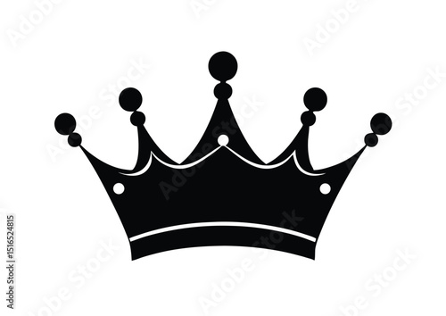 queen crown icon silhouette elegant royal headpiece vector illustration design graphic