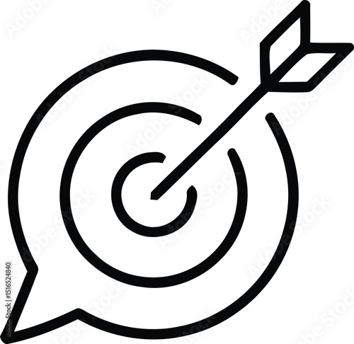 Target Icon Vector. Outline Target Sign. Isolated Contour Symbol Illustration