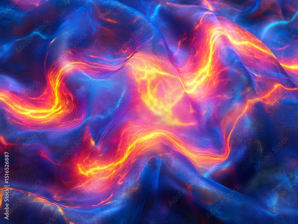 Fototapeta premium Iridescent fluid dynamics: A vibrant display of light and color interplay